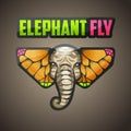 Elephant Butterfly Logo Royalty Free Stock Photo